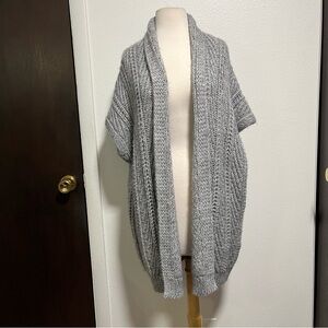 Anthropologie Gray Chunky Knit Open Cardigan
